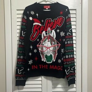 Hilarious Ugly Christmas Sweater 🦄 BELIEVE IN MAGIC